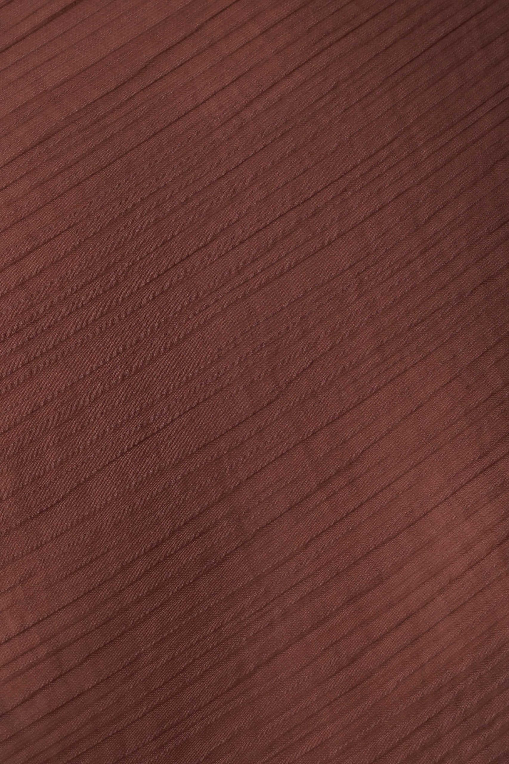 Leilani Sheer Draped Asymmetric Top - Chocolate - Image 6